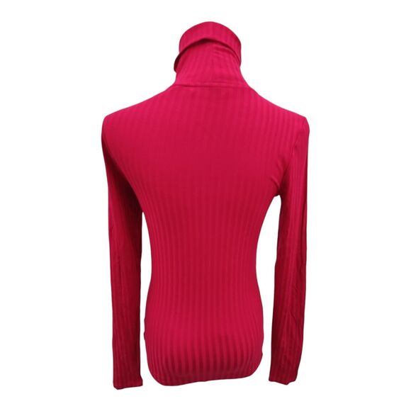 Calvin Klein Jeans Junior Womens Shirt Long Sleeve Turtleneck Pullover Pink XS - Picture 4 of 6